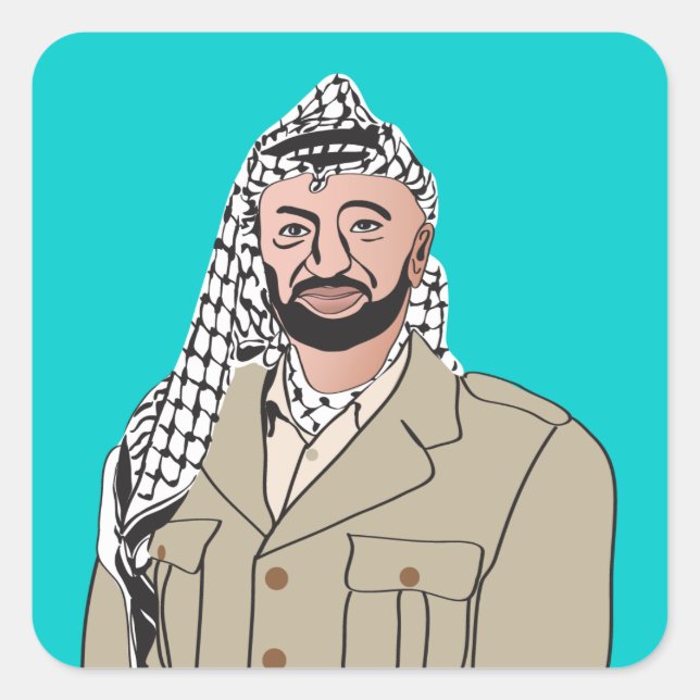 Sticker Carré Yasser Arafat | Branche du bois (Devant)