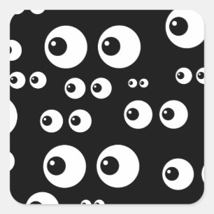 Sticker Carré yeux blancs noirs