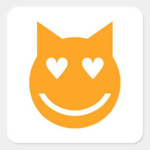 Sticker Carré Yeux en forme de coeur Emoji