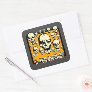 Sticker Carré Yo J'Ai Mad Skuls Frame Gfx