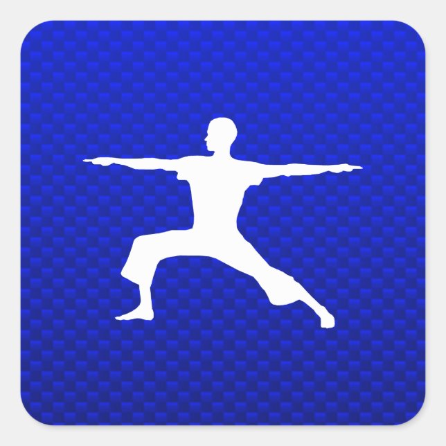 Sticker Carré Yoga bleu (Devant)