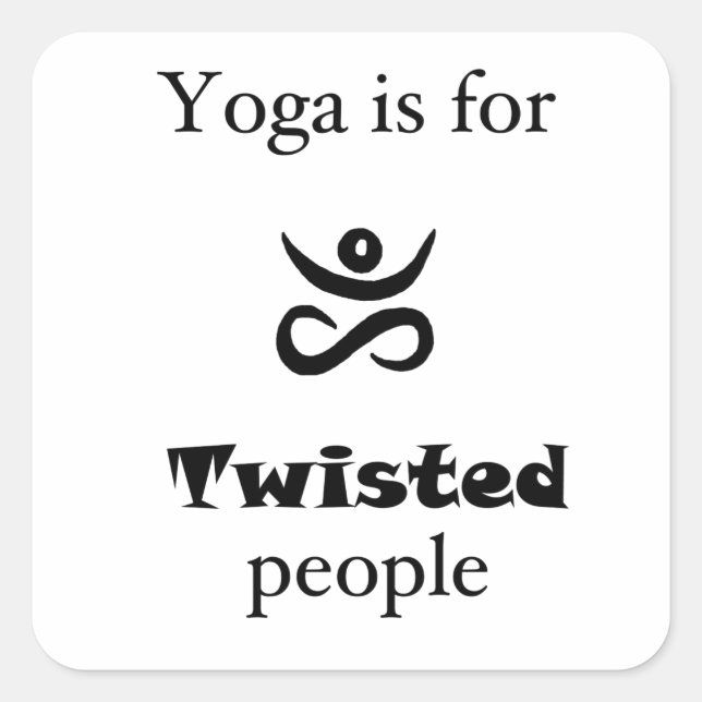 Sticker Carré Yoga tordu (Devant)