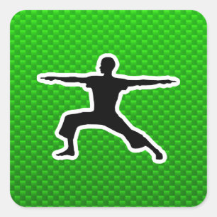 Sticker Carré Yoga vert