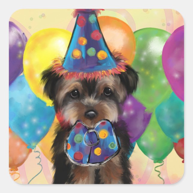 STICKER CARRÉ YORKIE (Devant)