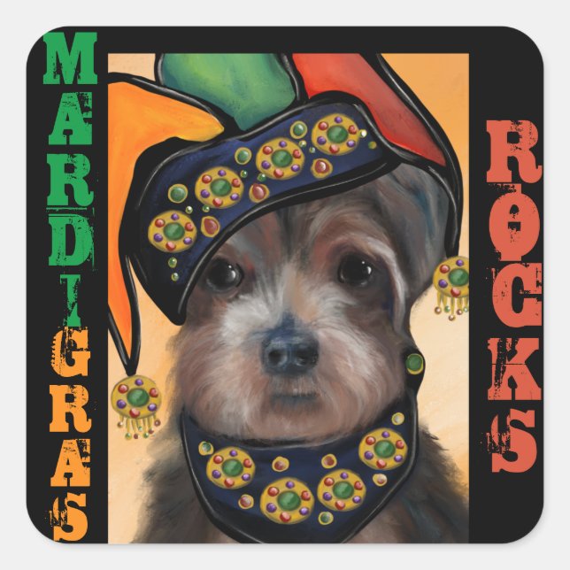 STICKER CARRÉ YORKIE POO (Devant)