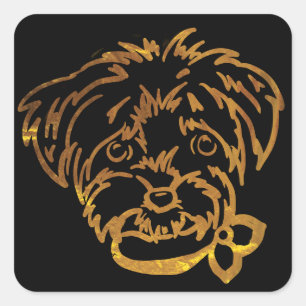 Sticker Carré Yorkie Poo