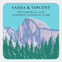 Sticker Carré Yosemite Parc National Mariage Rétro