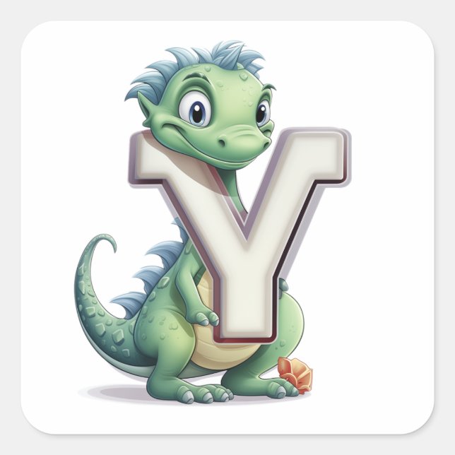 Sticker Carré Yoshi le jeune dragon (Devant)