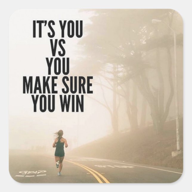 Sticker Carré You vs YOU - Women's Workout Motivational (Devant)