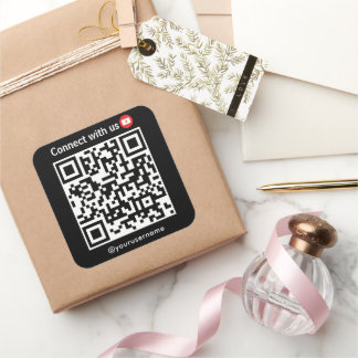 Sticker Carré YouTube Se Connecter Avec Nous Qr Code Noir