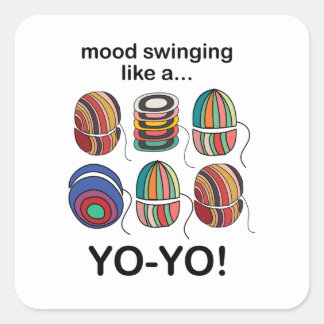 Sticker Carré Yoyo Mood Swings Like A Yo-Yo Funny