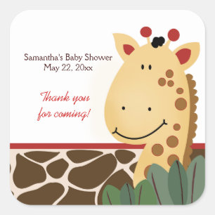 Sticker Carré Zanzibar Jungle Giraffe Imprimer CARRÉ Favoriser S
