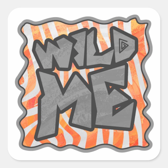 Sticker Carré Zebra Orange et White Wild Me (Devant)