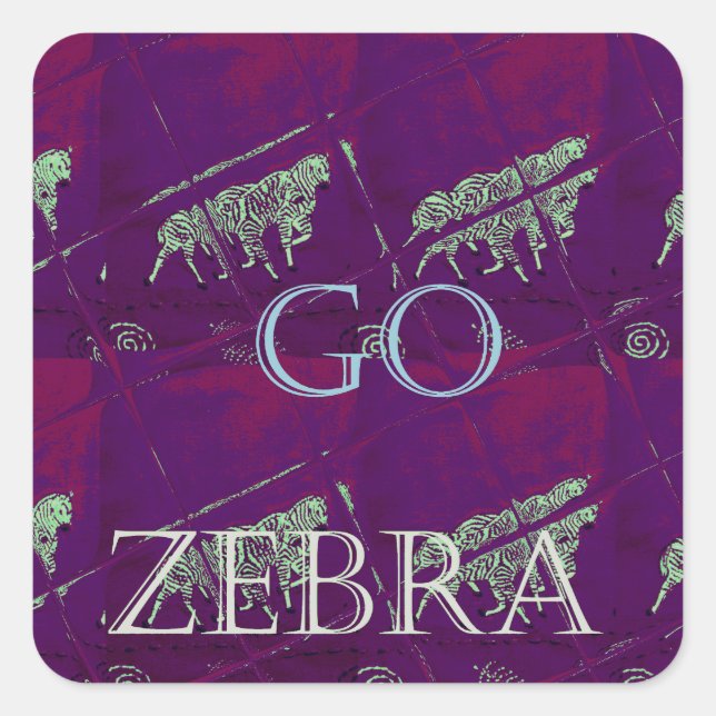 Sticker Carré Zebra Print Décor : Un design amusant (Devant)