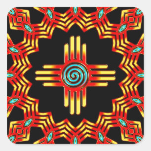 Sticker Carré Zia Soleil - Zia Pueblo