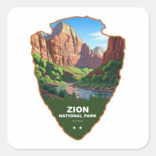 Sticker Carré Zion National Park Utah Tête de flèche