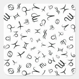 Sticker Carré Zodiac Astrologie Horoscope Police Motif