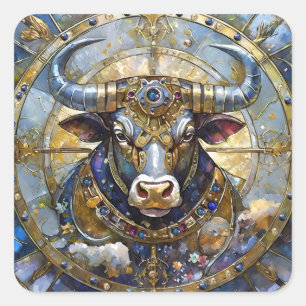 Sticker Carré Zodiac - Taurus Le Taureau