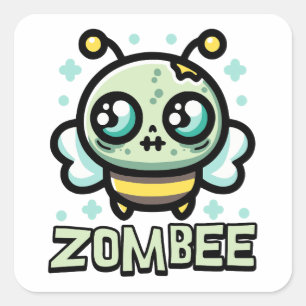 Sticker Carré Zombee ! Doux Zombie Bumble Bee jeu de dessin