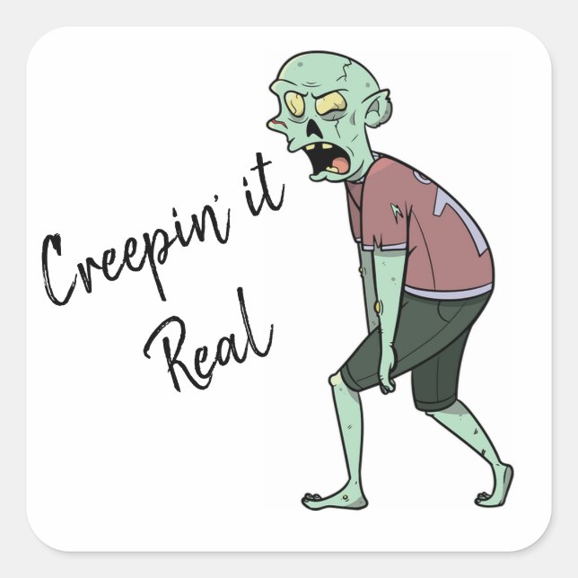 Sticker Carré Zombie (Devant)