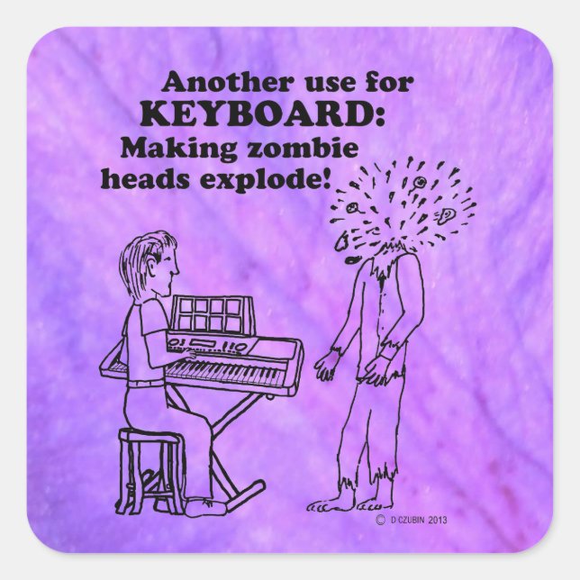 Sticker Carré Zombie Explode clavier (Devant)