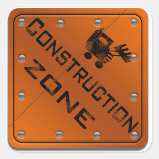 Sticker Carré Zone de construction