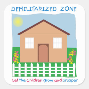 Sticker Carré Zone démilitarisée de sécurité Enfants Paix DMZ
