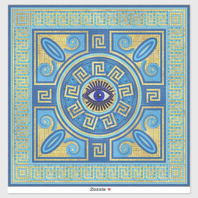 Sticker Carrelage en mosaïque de l'oeil mal (Feuille)