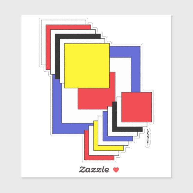 Sticker Carrés Abstraits (Feuille)