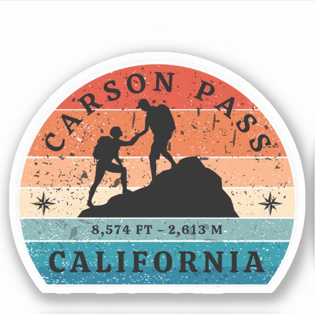 Sticker carson pass randonnée californie essais (Devant)