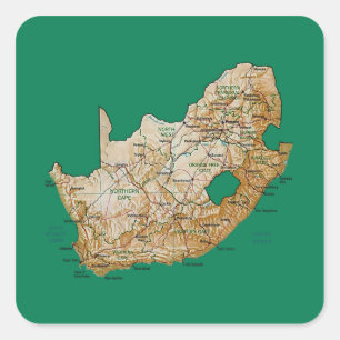 Sticker Carte Afrique du Sud