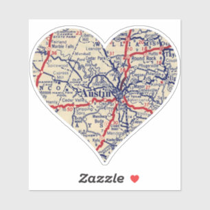 Sticker Carte Austin Texas 1941