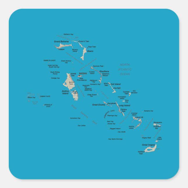 Sticker Carte Bahamas (Devant)