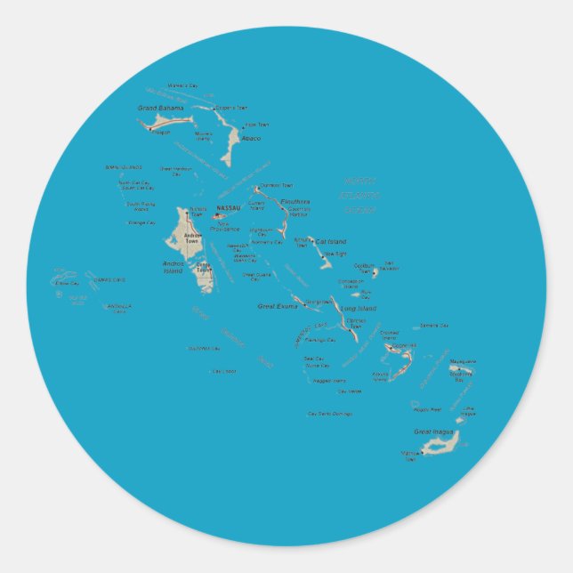 Sticker Carte Bahamas (Devant)