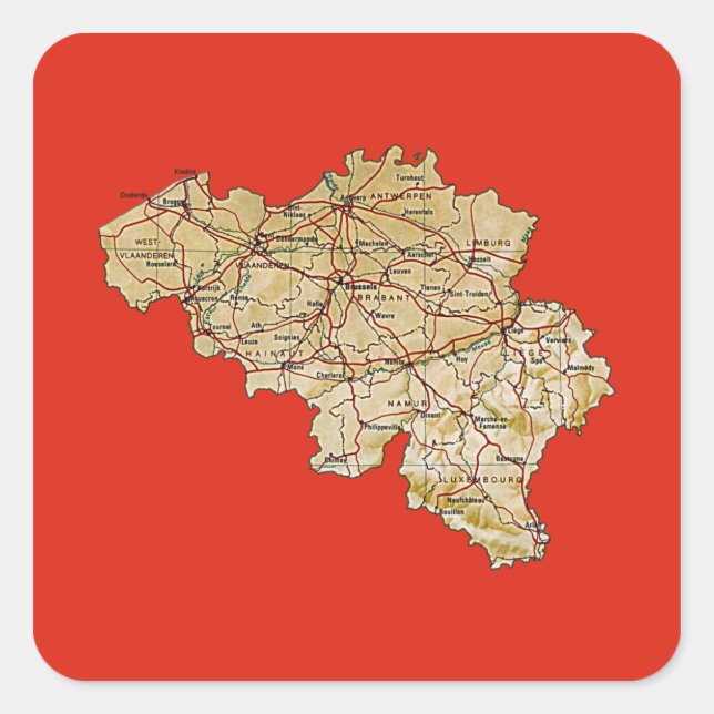 Sticker Carte Belgique (Devant)