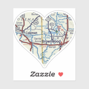 Sticker Carte Coleman and Brownwood TX