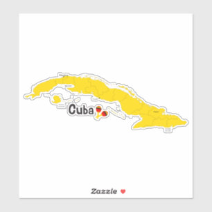 Sticker Carte de Cuba et Maracas