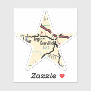 Sticker Carte de Kerrville Texas