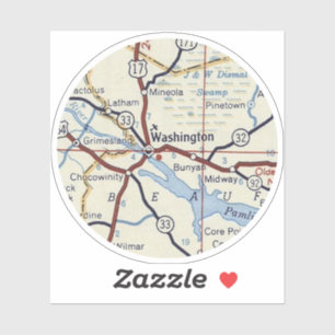 Sticker Carte de la Caroline du Nord de Washington