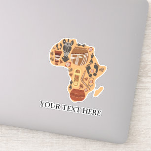 Sticker Carte de l'Afrique avec le patrimoine culturel afr