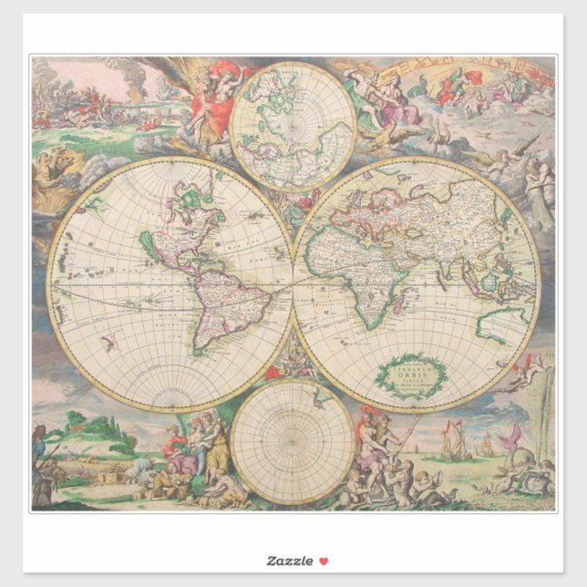 Sticker Carte de l'ancien monde (Feuille)
