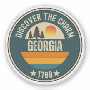 Sticker Carte de l'État de Géorgie - GA Travel Keepsaké