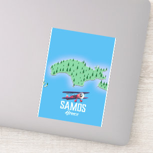 Sticker Carte de l'île grecque de Samos