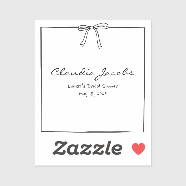 Sticker Carte de nom personnalisée pour la douche de marié (Feuille)