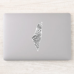 Sticker Carte de nuage de mots Gaza libre Palestine libre