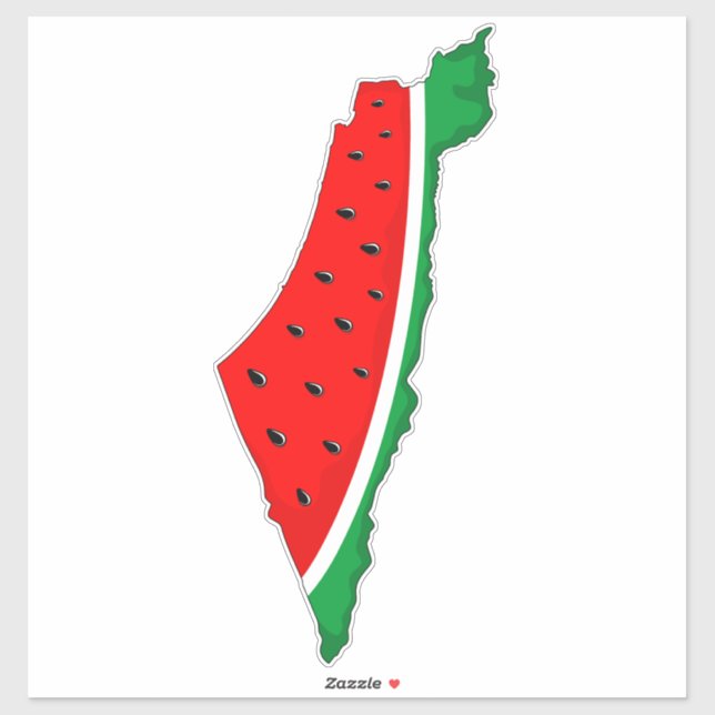 Sticker Carte de Palestine Watermelon Symbole de la libert (Feuille)