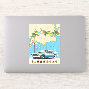 Sticker carte de Singapour
