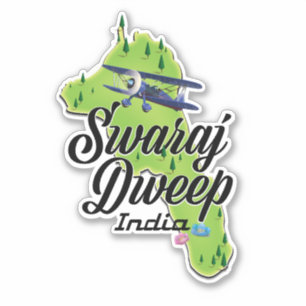 Sticker Carte de Swaraj Dweep Inde