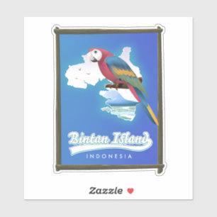 Sticker Carte de voyage de l'île de Bintan Indonésie