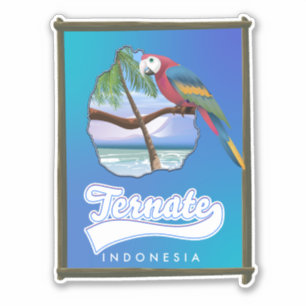 Sticker Carte de voyage de l'île de Nias Indonésie